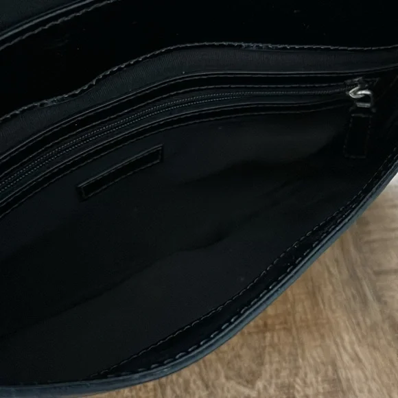 Cole Haan Black Leather Chain Link Bag - Picture 5 of 6